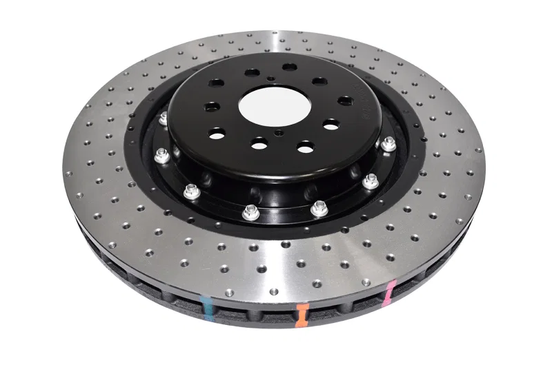 DBA DBA53050BLKXD-10, Front 5000 Series 2-Piece Drilled Rotor w/Black Hat for 2018-2021 Subaru WRX STI