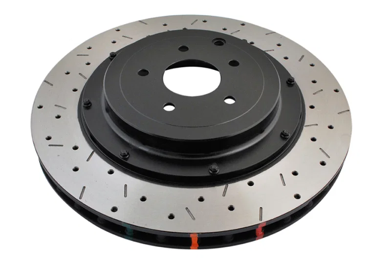 DBA DBA52321BLKXS, R-35 Rear Drilled Slotted 5000 Series 2 Piece Rotor Assembled w/ Black Hat (Ava for 2008-2011 Nissan GT-R and Pathfinder