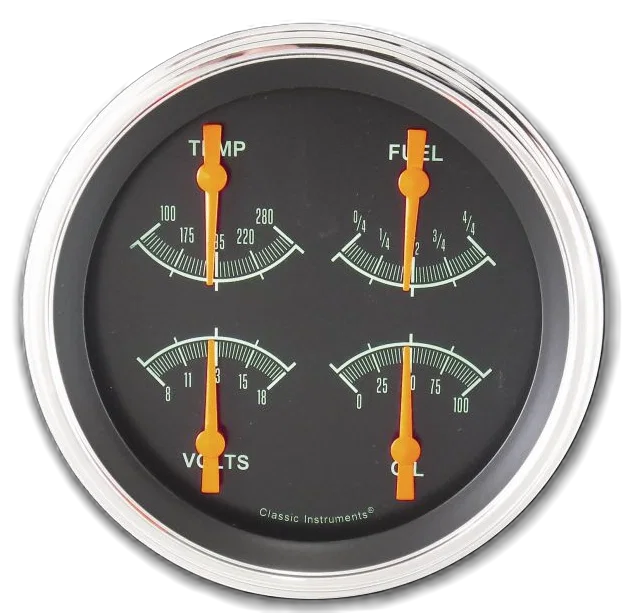 Classic Instruments GS31SLF, G/Stock 4-5/8" Quad Gauge (0-30 Ohm)