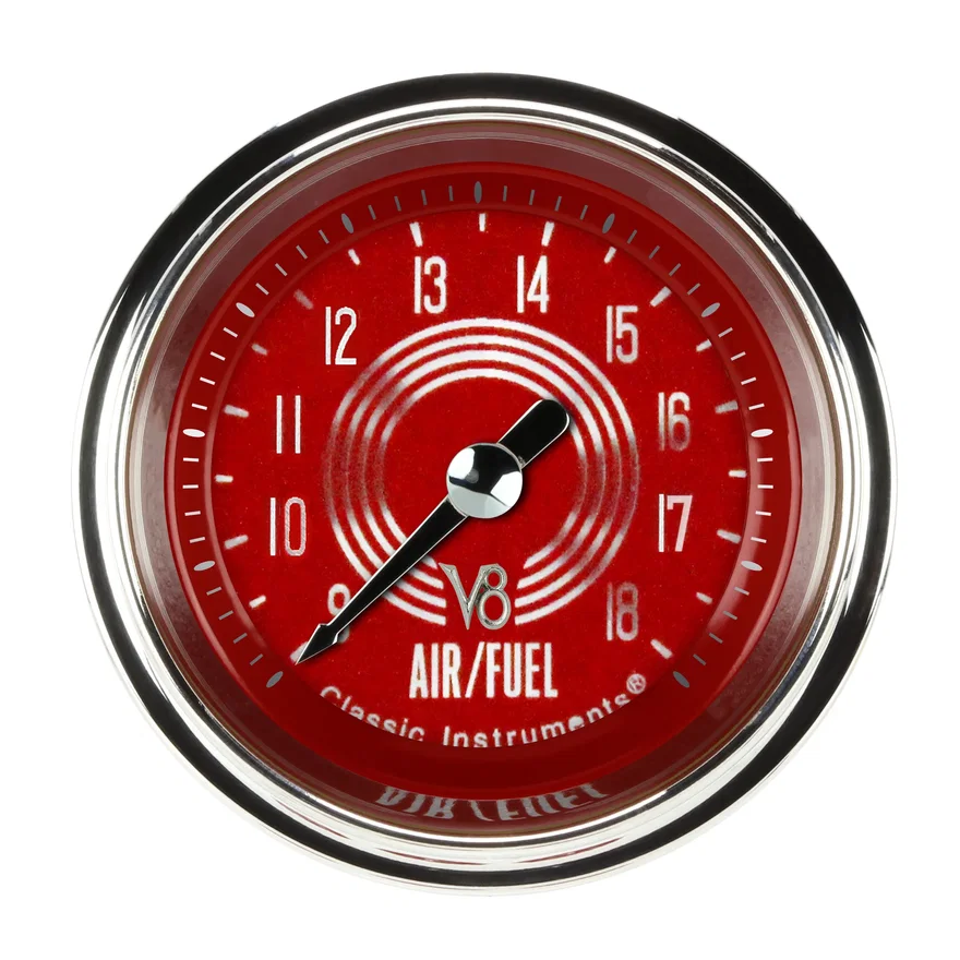 Classic Instruments V8RS194SLC, V8 Red Steele 2' Air Fuel Ratio Gauge
