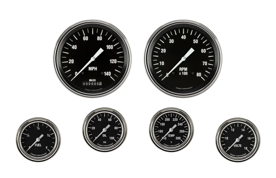 Classic Instruments HR351SLF, Hot Rod Six Gauge Set