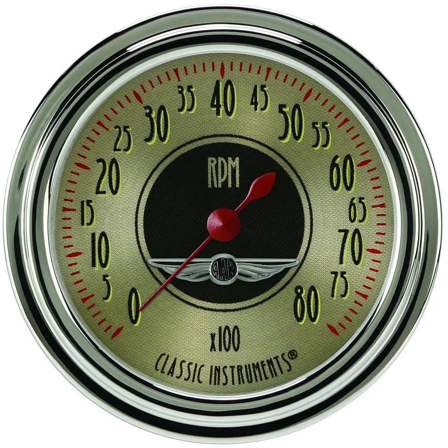 Classic Instruments AN383SLC, All American Nickel 2-5/8" Tachometer Gauge