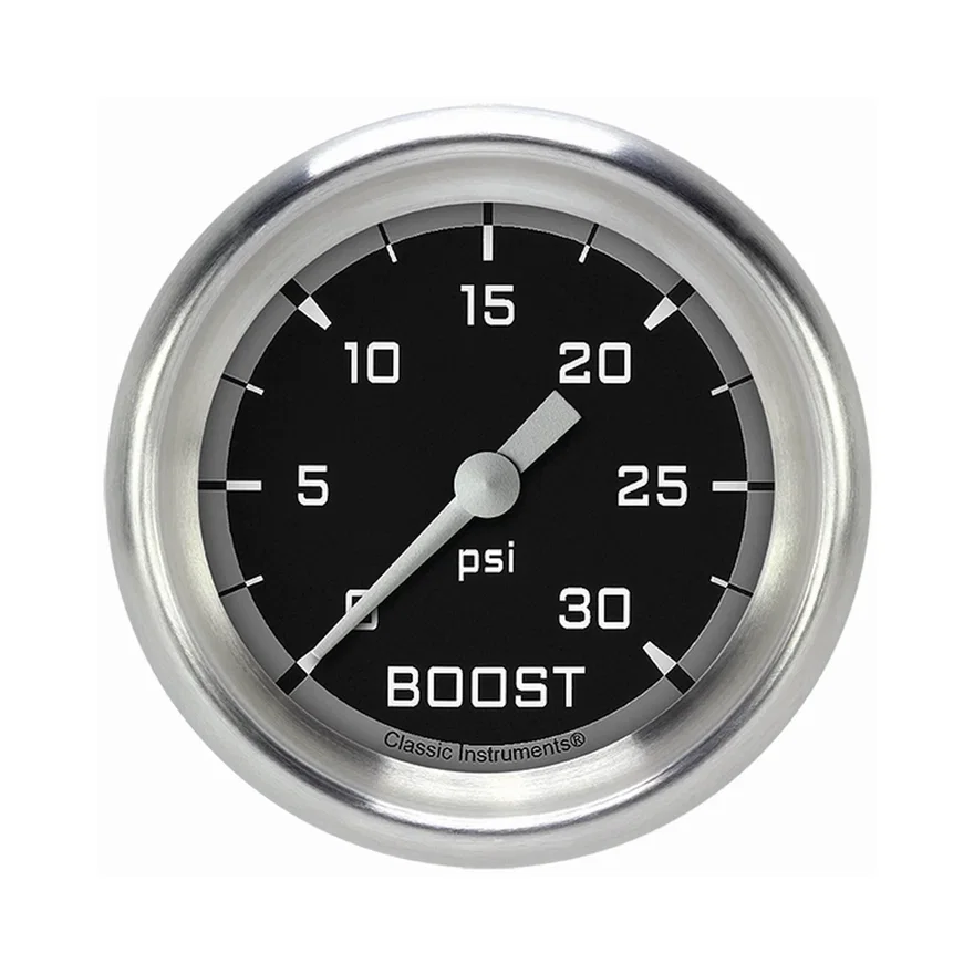 Classic Instruments AX342GAPF, Autocross Gray 2-5/8" Boost Gauge (30 PSI)
