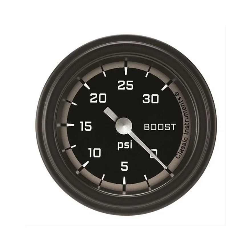 Classic Instruments AX142GBLF, Autocross Gray 2-1/8" Boost Gauge (30 PSI)