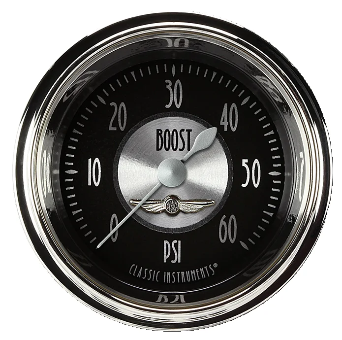 Classic Instruments AT143SHC, All American Tradition 2-1/8" Boost Gauge (60 PSI)