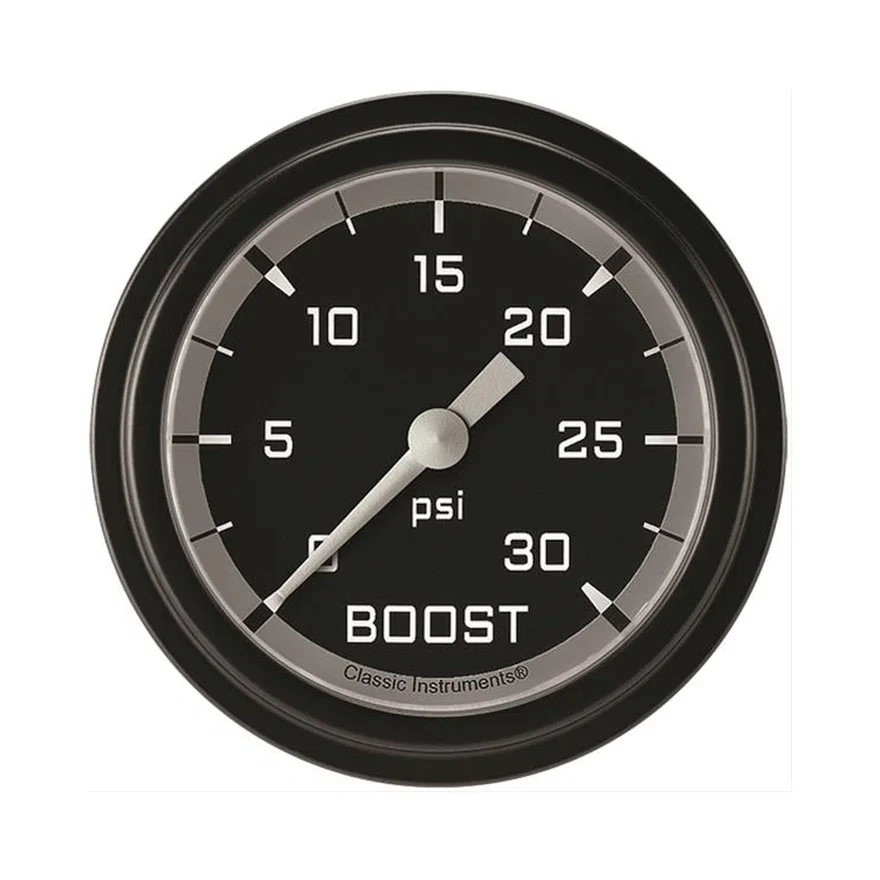 Classic Instruments AX342GBLF, Autocross Gray 2-5/8" Boost Gauge (30 PSI)