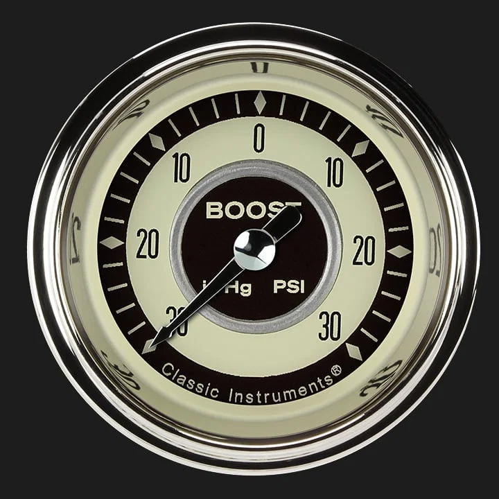 Classic Instruments NT141SHC, Nostalgia VT 2-1/8" Boost/Vac Gauge