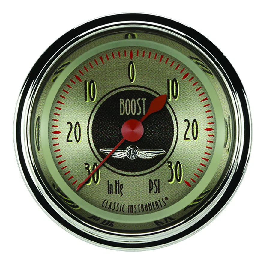 Classic Instruments AN141SHC, All American Nickel 2-1/8" Boost/Vac Gauge
