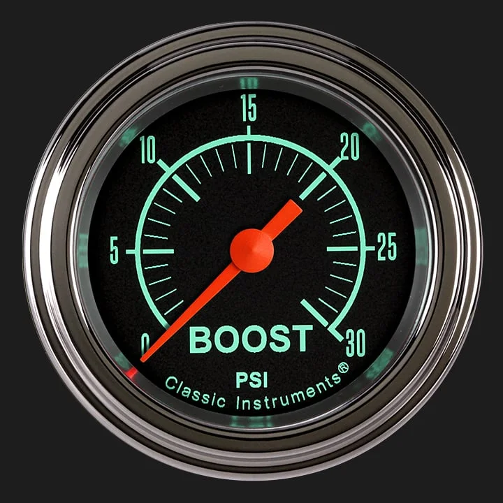 Classic Instruments GS142SLF, G/Stock 2-1/8" Boost Gauge (30 PSI)