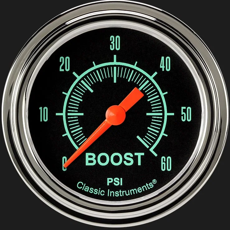 Classic Instruments GS343SLF, G/Stock 2-5/8" Boost Gauge (60 PSI)