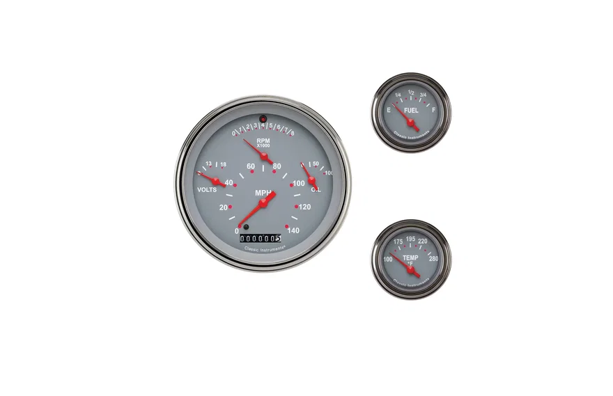 Classic Instruments TE01GSLC, Tetra Gray Six Gauge Set