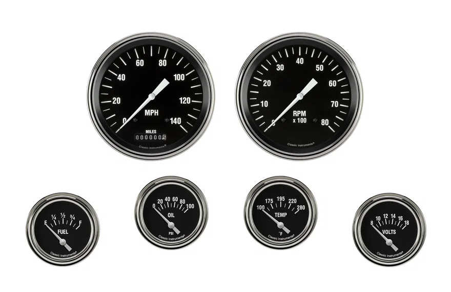 Classic Instruments HR251SLF, Hot Rod Six Gauge Set