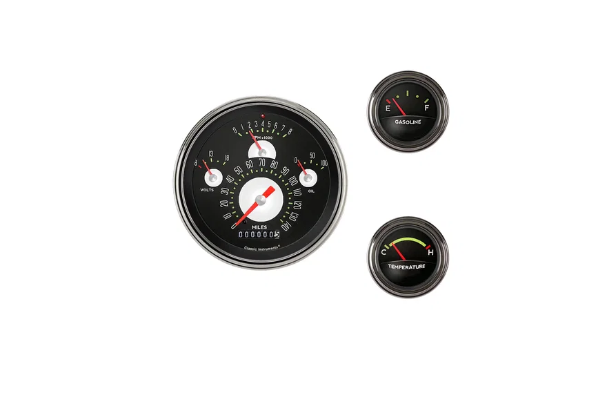 Classic Instruments TE01ASLF, Tetra Series Authentic Gauge Set