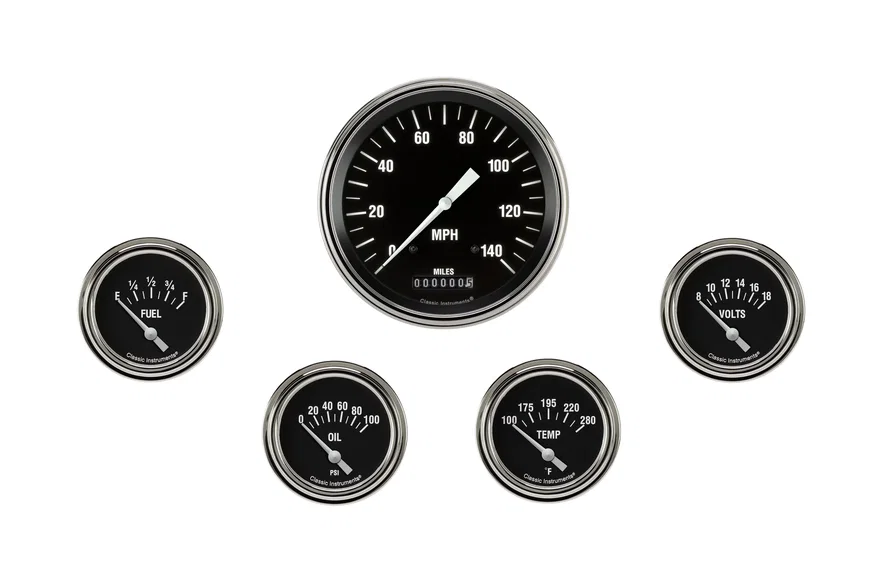 Classic Instruments HR254SLF, Hot Rod Five Gauge Set