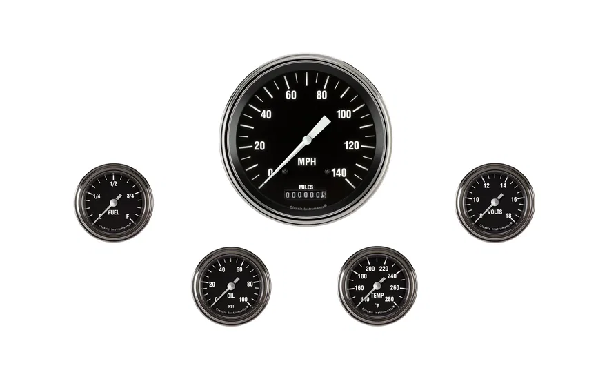 Classic Instruments HR154SLF, Hot Rod Five Gauge Set