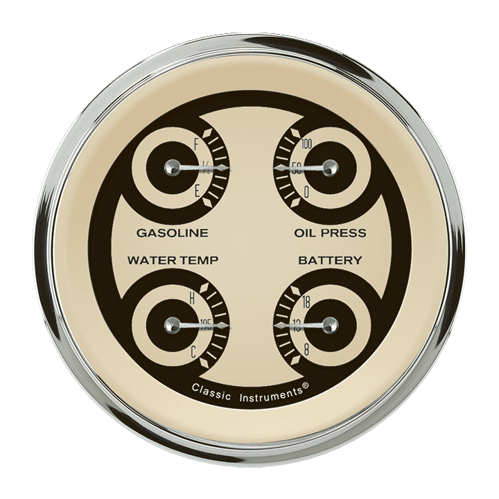 Classic Instruments NT73SHC, Nostalgia VT 3-3/8" Quad Gauge