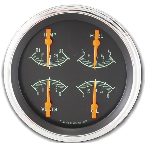 Classic Instruments GS75SLC, G/Stock 5" Quad Gauge (240-33 Ohm)