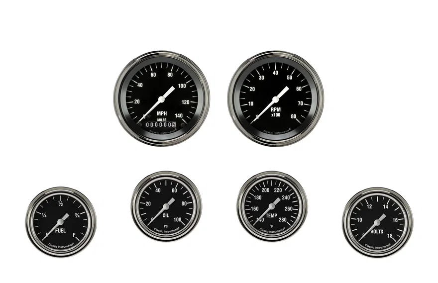 Classic Instruments HR301SLF, Hot Rod Six Gauge Set