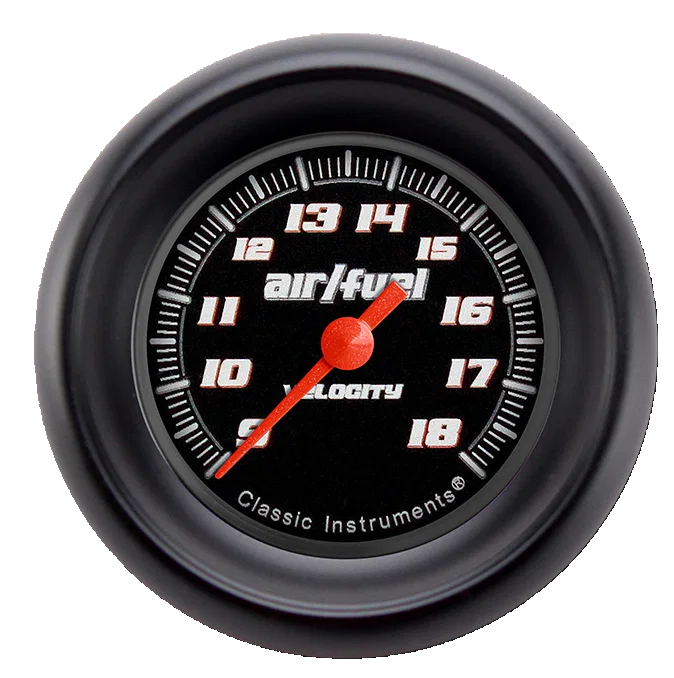 Classic Instruments VS194BBLF, Velocity Black 2-1/8" Air Fuel Ratio Gauge