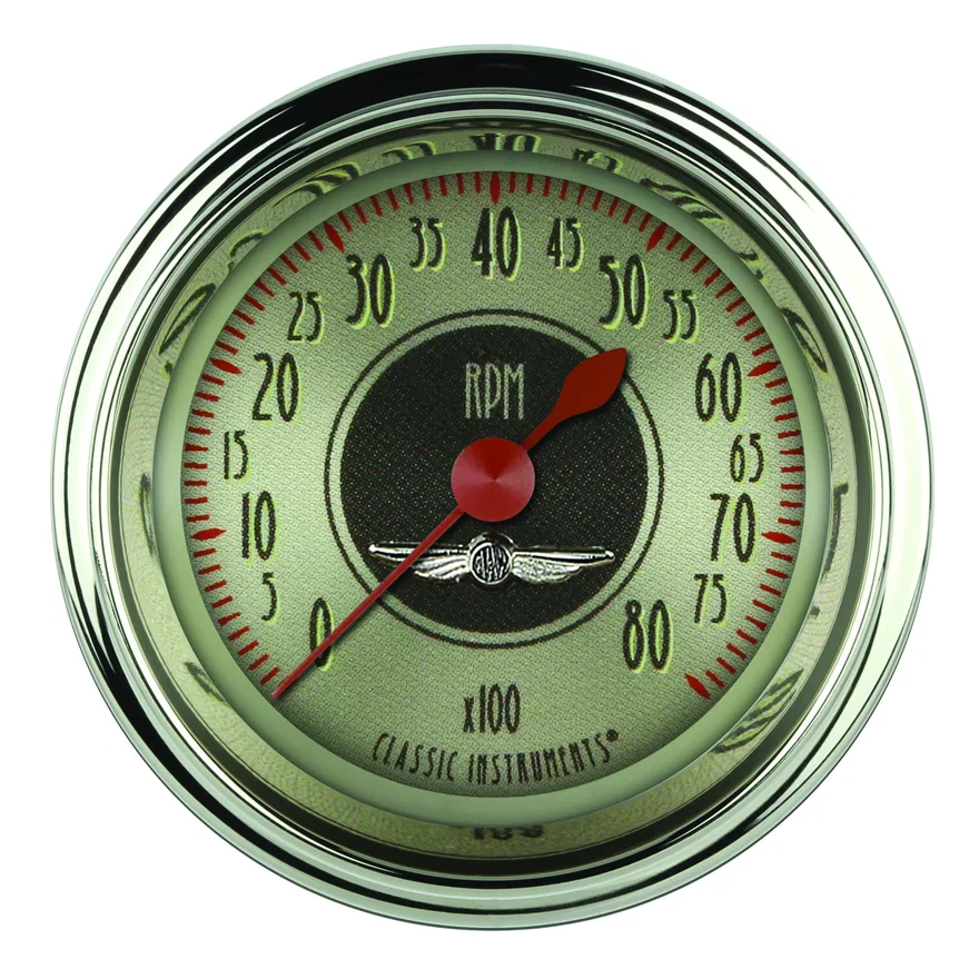 Classic Instruments AN183SHC, All American Nickel 2-1/8" Tachometer Gauge