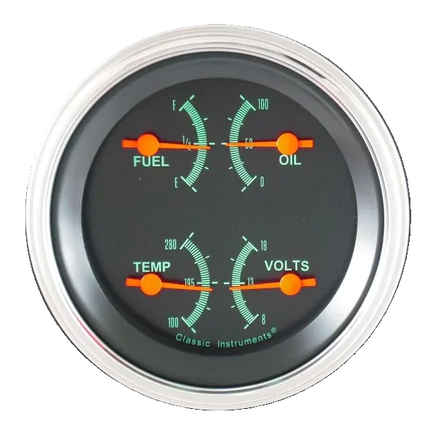 Classic Instruments GS76SLF, G/Stock Quad Gauge (Fuel 240-33 Ohm)