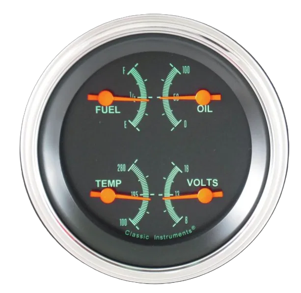 Classic Instruments GS77SLF, G/Stock Quad Gauge (0-30 Ohm)