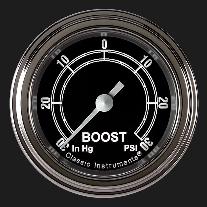 Classic Instruments TR141SLF, Traditional 2-1/8" Boost/Vac Gauge