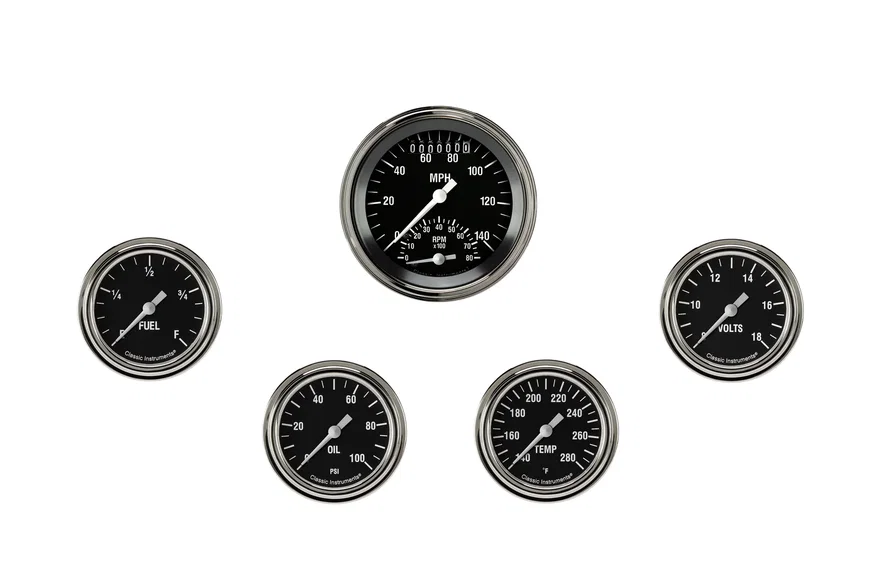 Classic Instruments HR335SLF, Hot Rod Five Gauge Set