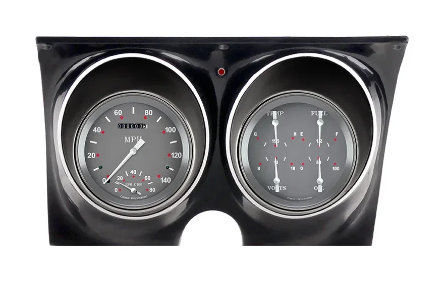 Classic Instruments CAM67SG-LS, Silver Gray Direct Fit Gauge Set LS Swap Compatible with 1967 Camaro