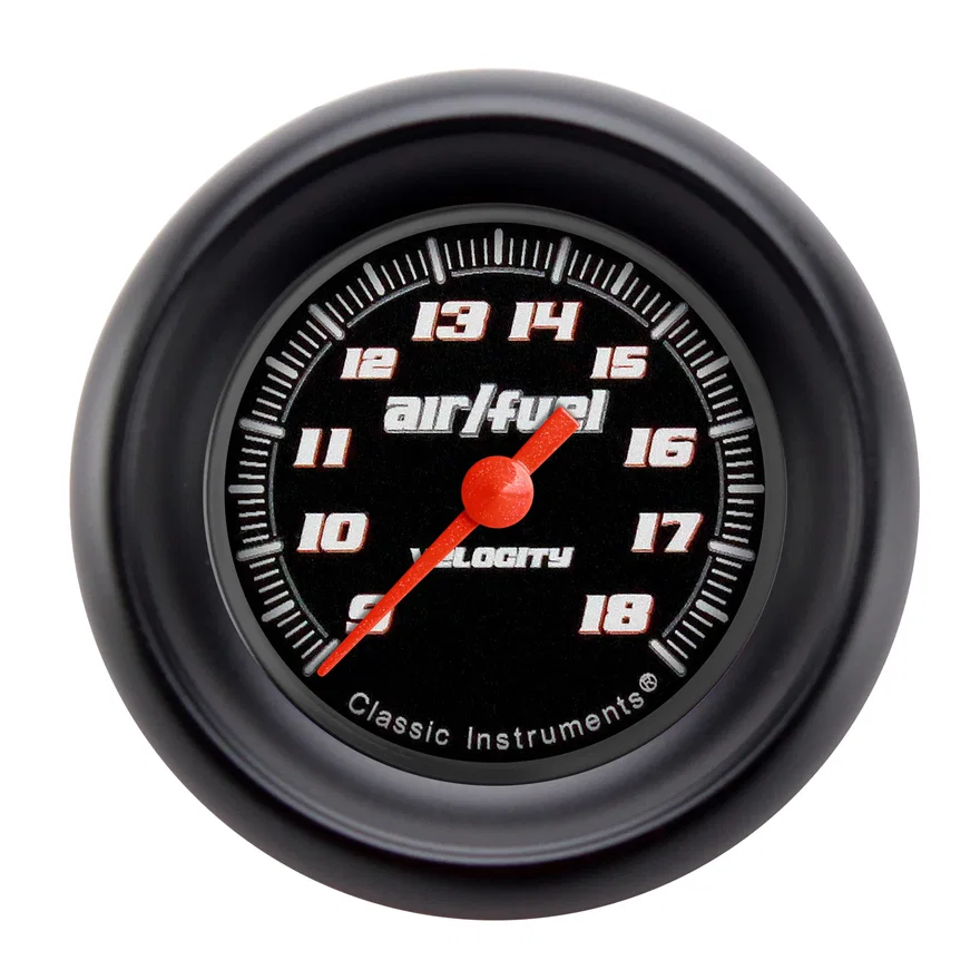Classic Instruments VS194BBPF, Velocity Black 2-1/8" Air Fuel Ratio Gauge