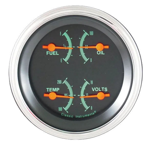 Classic Instruments GS76SLC, G/Stock 3" Quad Gauge (240-33 Ohm)