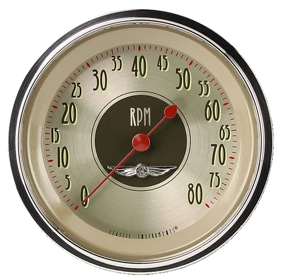 Classic Instruments AN80SHC, All American Nickel 3-3/8" Tachometer Gauge
