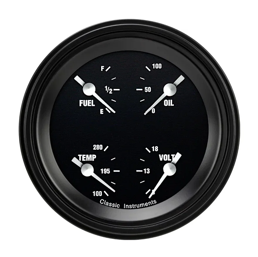 Classic Instruments HR76BLF, Hot Rod 3" Quad Gauge (240-33 Ohm)