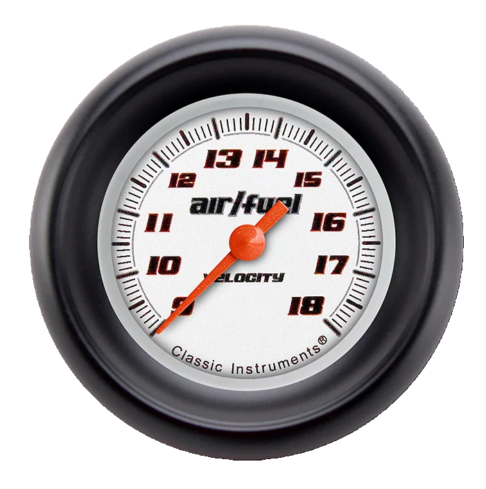 Classic Instruments VS194WBLF, Velocity White 2-1/8" Air Fuel Ratio Gauge