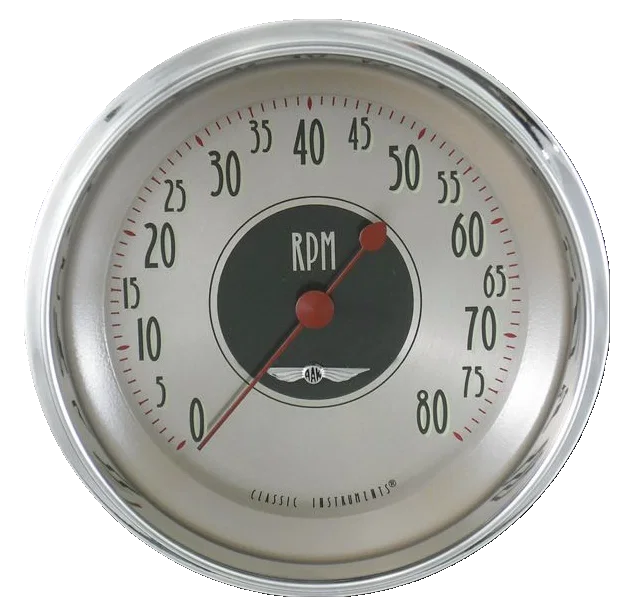 Classic Instruments AN71SLC, All American Nickel 4-5/8" Tachometer Gauge