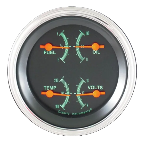 Classic Instruments GS79SLF, G/Stock Quad Gauge (Fuel 0-90 Ohm)