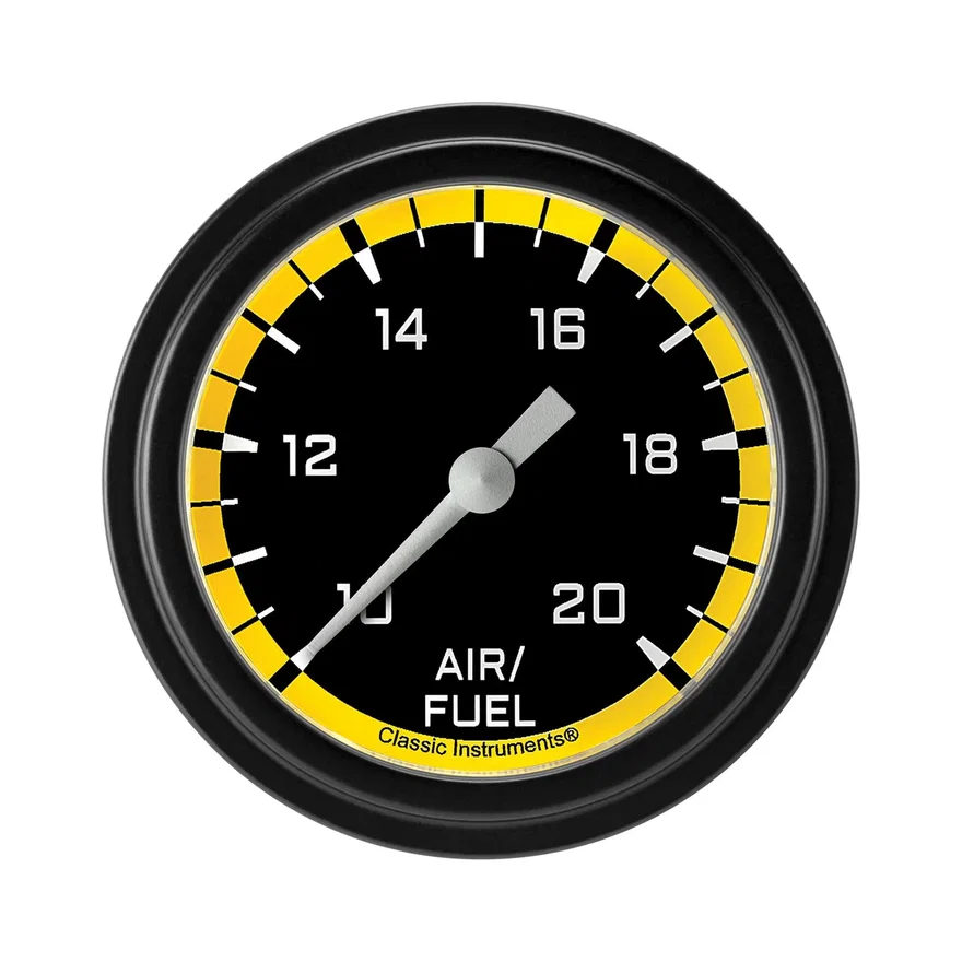 Classic Instruments AX394YBPF, Autocross Yellow 2-5/8" Air Fuel Ratio Gauge