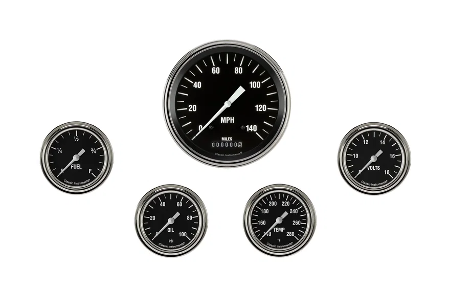 Classic Instruments HR354SLF, Hot Rod Five Gauge Set