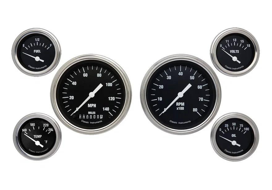 Classic Instruments HR01SLC, Hot Rod Six Gauge Set - GM