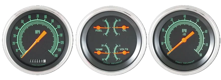 Classic Instruments GS03SLC, G/Stock 3" Speedo/Quad/Tach-GM