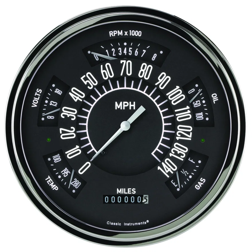 6-Pack Black Gauge Set