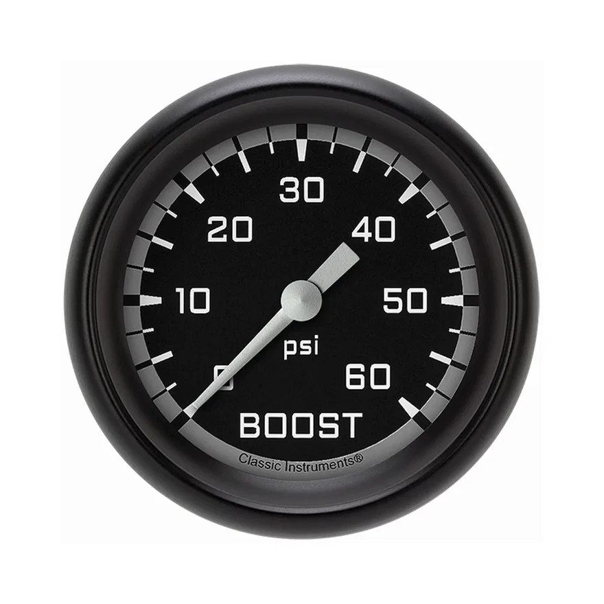 Classic Instruments AX343GBPF, Autocross Gray 2-5/8" Boost Gauge (60 PSI)