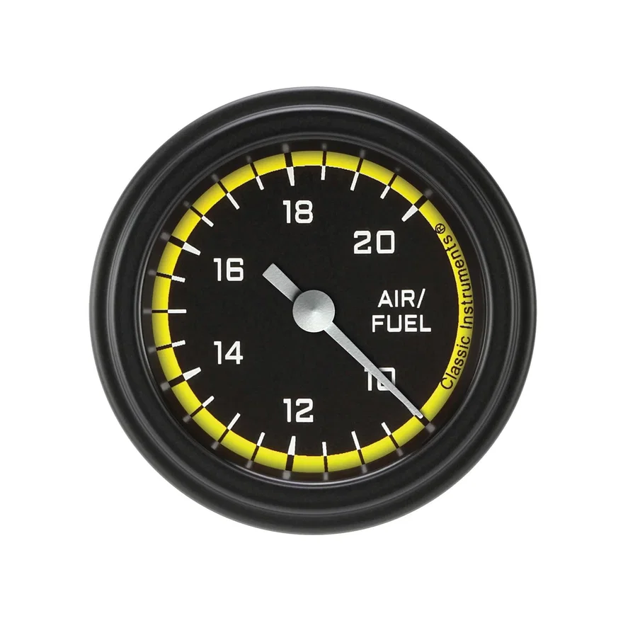 Classic Instruments AX194YBLF, Autocross Yellow 2-1/8" Air Fuel Ratio Gauge