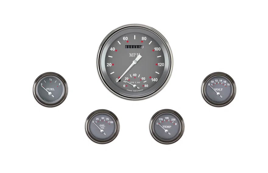 Classic Instruments SG65SLF, SG 5" Speedo/Tach With 2-1/8" Fuel/Oil/Temp/Volt GM