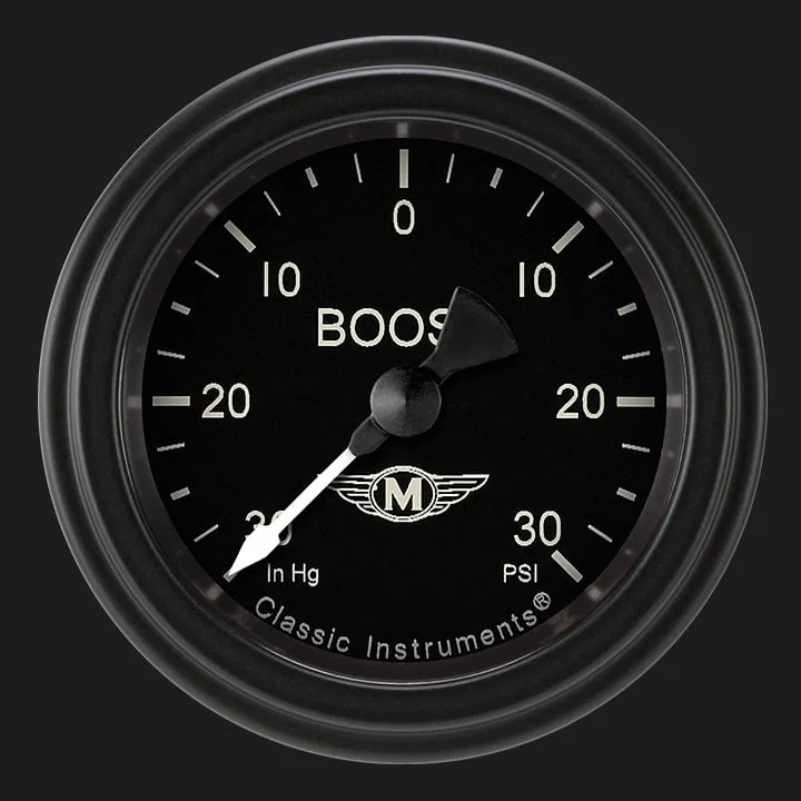 Classic Instruments MA141BLF, Moal Bomber 2-1/8" Boost/Vac Gauge