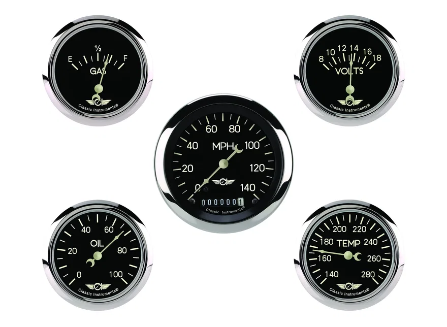 Classic Instruments CL900SRC, Series Five Gauge Set, 3-3/8"