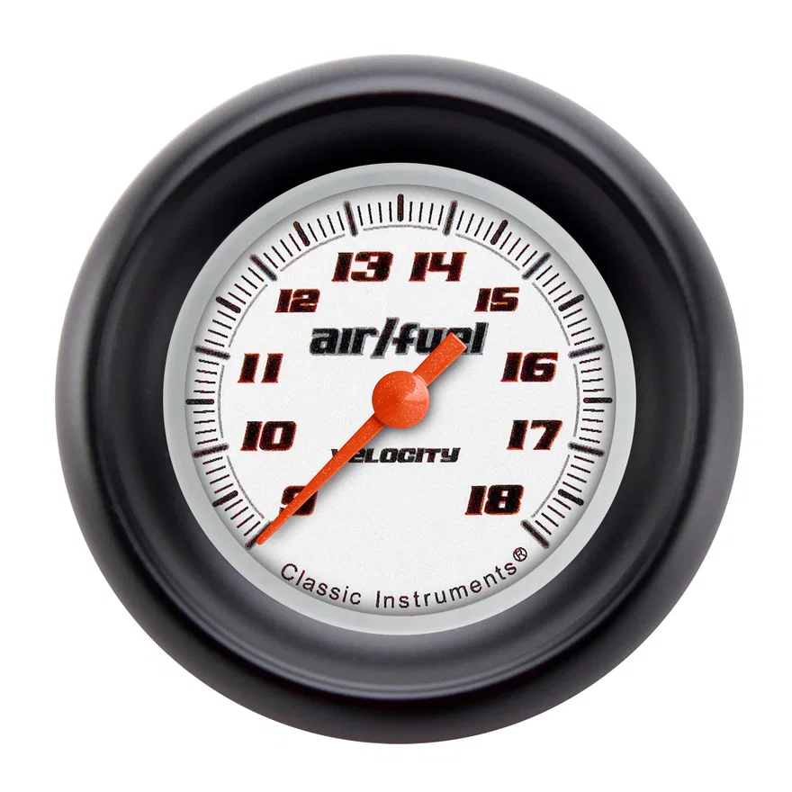Classic Instruments VS194WBPF, Velocity White 2-1/8" Air Fuel Ratio Gauge