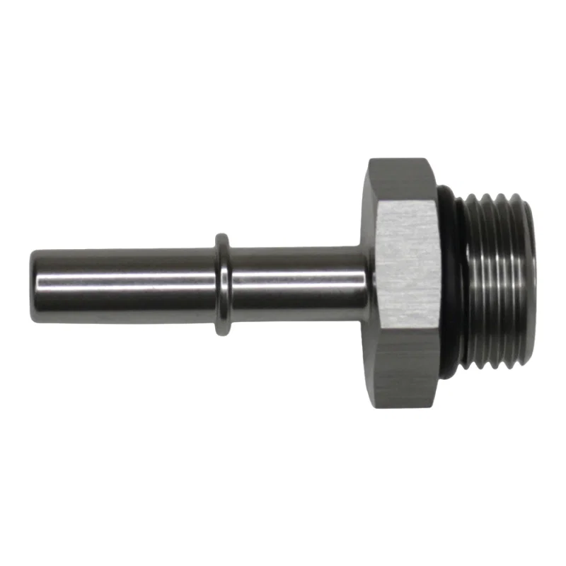 DeatschWerks 6-02-0123, 8AN ORB Male to 5/16in Male EFI Quick Connect Adapter - Anodized DW Titanium
