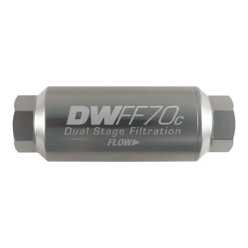 DeatschWerks 8-03-70C-010K, 10AN Female 10 Micron 70mm Compact In-Line Fuel Filter Kit