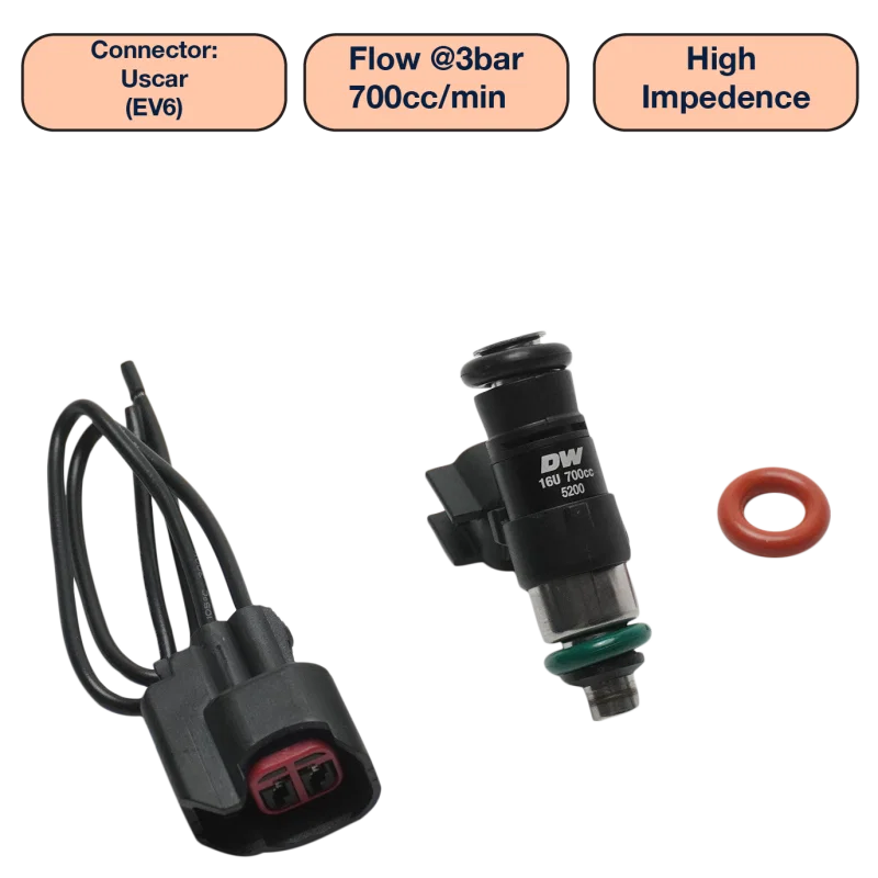 DeatschWerks DW700-34-14-14-1, Universal 700cc Single Fuel Injector / 34mm Length / 14mm O-Ring Seals